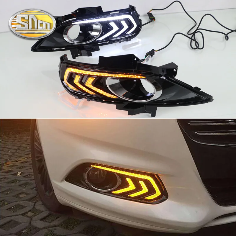 

For Ford Mondeo Fusion 2013 2014 2015 2016 With Turning Yellow Signal Relay Waterproof Car DRL 12V LED Daytime Running Light