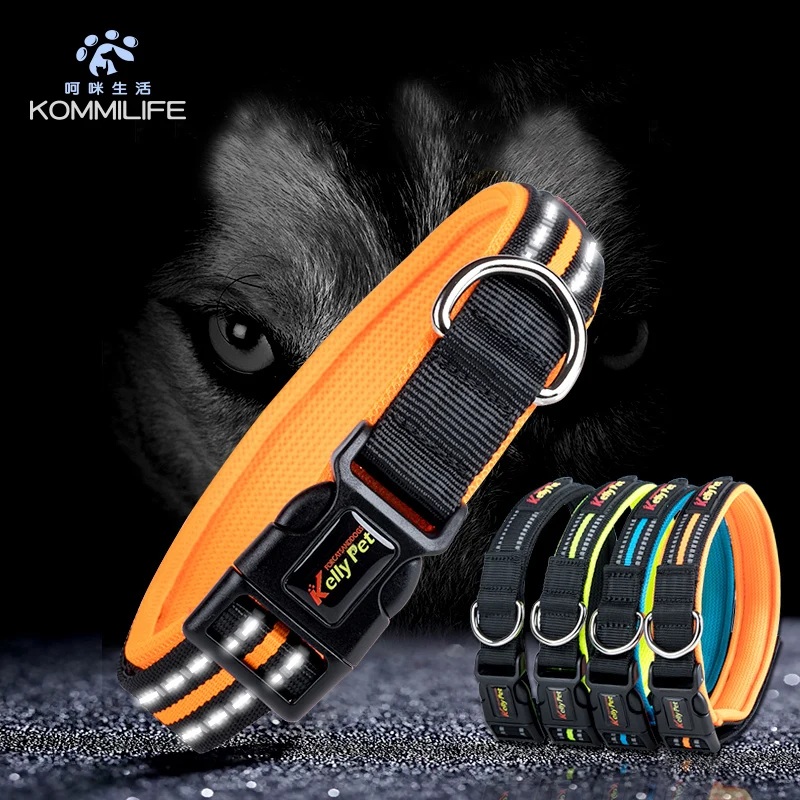 Dog Collar Breathable Mesh Nylon Reflective Pet Collars For Dogs Small Medium Large