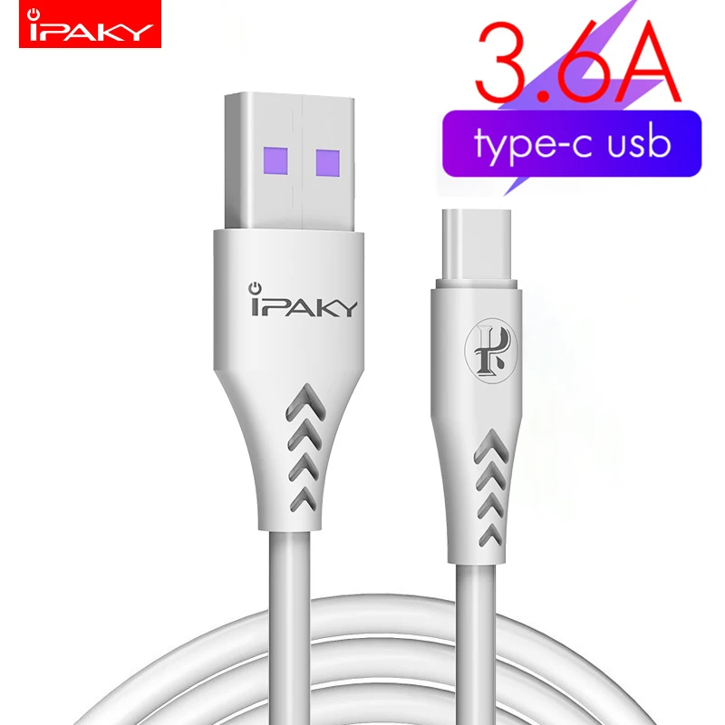 IPAKY 3.6A кабель типа C 18 Вт USB C кабель для мобильного телефона Синхронизация данных Быстрая зарядка кабель типа C для huawei Xiaomi Redmi samsung LG