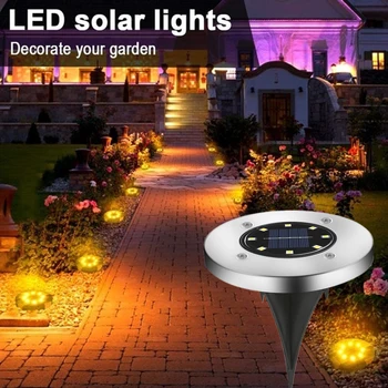 

Solar Powered Ground Light Waterproof Garden Pathway Deck Lights With 4/8/12/10/16/20 LED Lamp For Home Yard Driveway Lawn Road