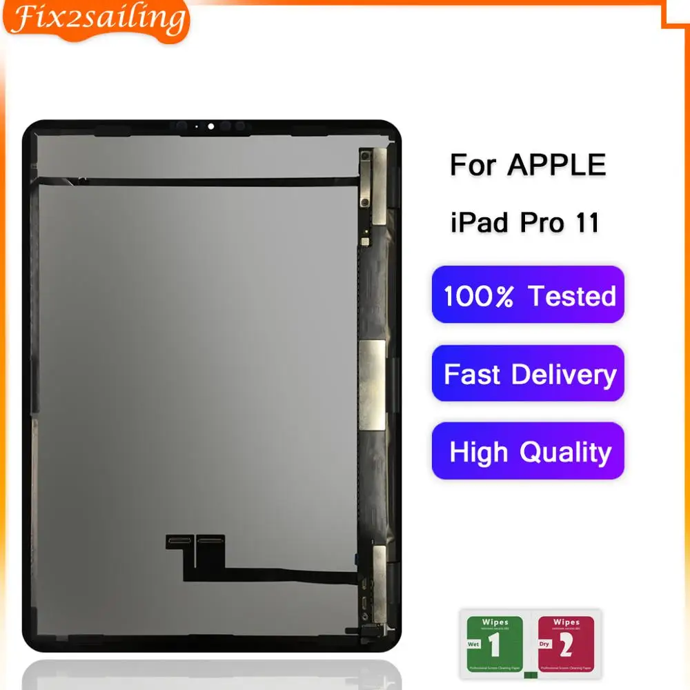No LCD Free Tools Screen Replacement for iPad Pro 11 inch 2018 A1980 A2013 A1934 A1979 Touch Sensor Glass Panel Lens Digitizer Repair Parts with Tempered Glass 