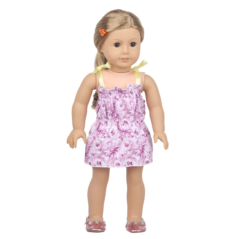 Toy Accessories Purple Dress Double Shoulder Straps For 43 Cm New Baby Born Dolls For 18 Inch American Doll Toys For Girl's Gift ball jointed doll