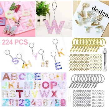 

224pcs Letter Number Silicone Molds Alphabet Silicone Resin Epoxy Moulds for DIY Craft Keychain Pendant Jewelry Making Tools