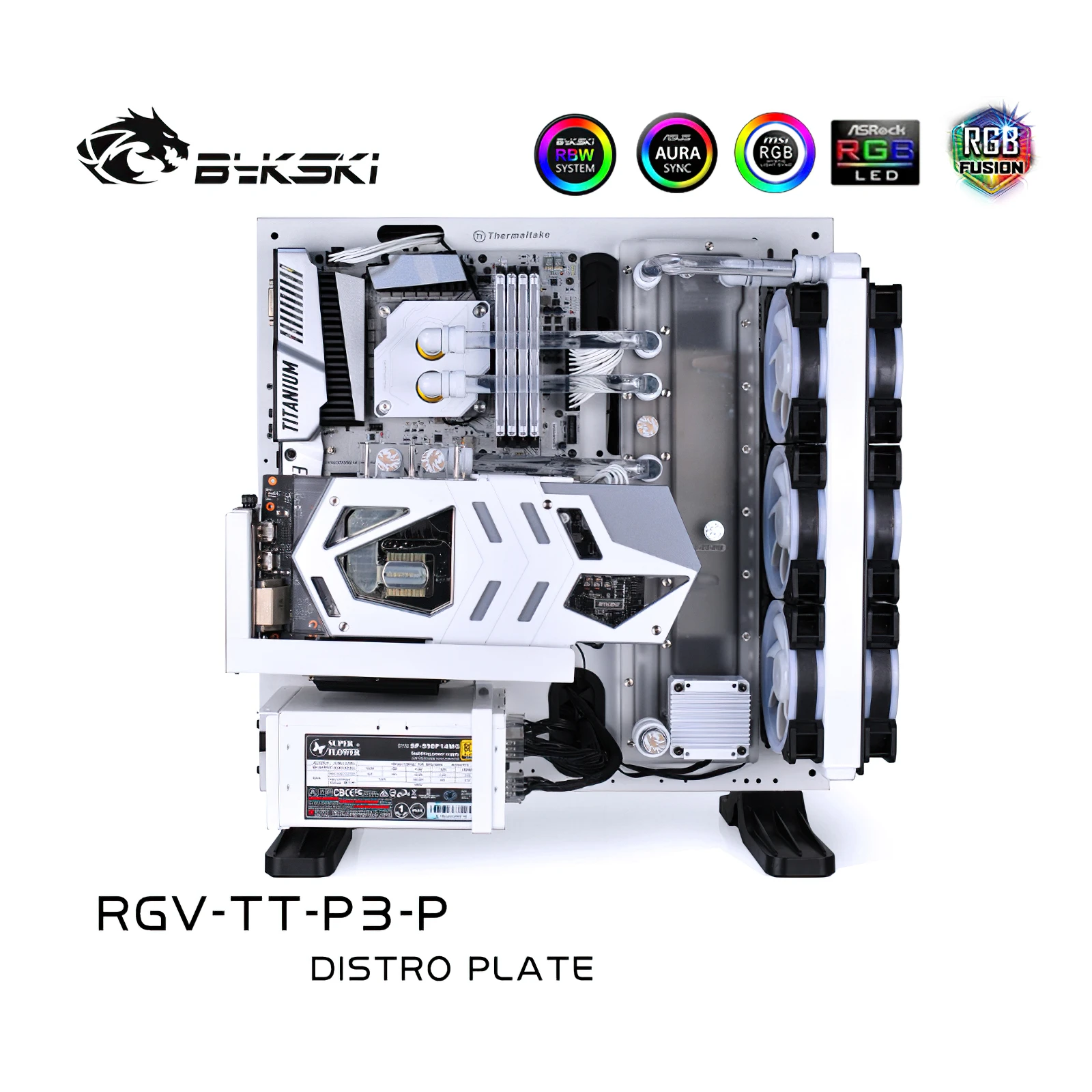 Bykski Distro Plate Kit Di Raffreddamento Ad Acqua Per Tt Core P3 Chassis Cpu Gpu Rgb Rgv-Tt-P3-P