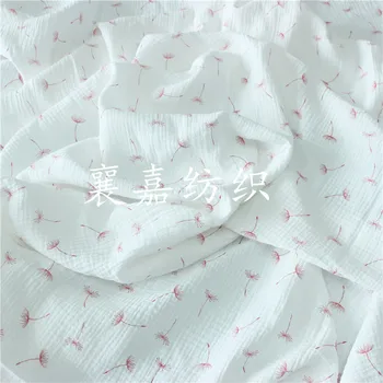 

Dandelion Fabric Drape Cotton and Linen Double Gauze Crepe Baby Clothes Fabric Ladies Skirt Sleepwear Fabrics