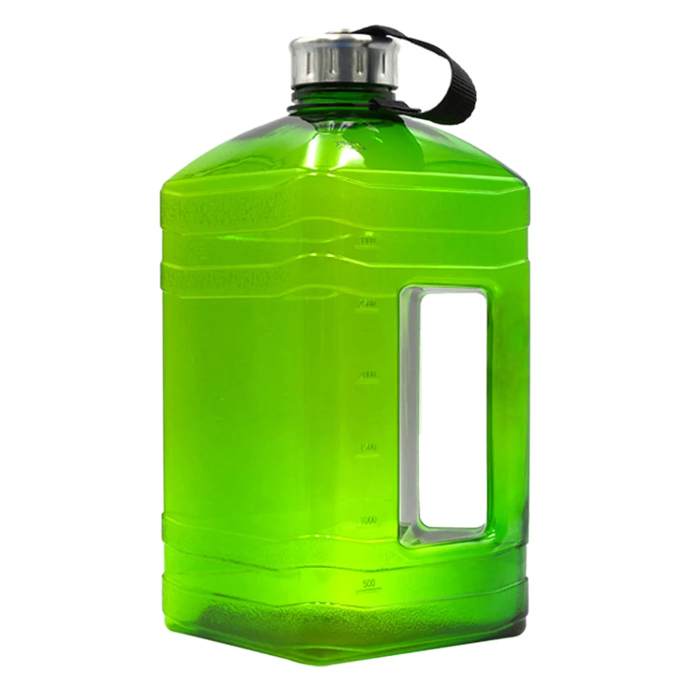 Зеленый 3.8L чайник PETG открытый герметичный контейнер переноска большая емкость Кепка для напитков бутылка для воды для путешествий спортивный тренажерный зал прочная тренировка - Цвет: Зеленый