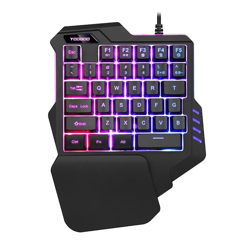 G92 игровая клавиатура с 35 клавишами светодиодный подсветкой одна рука USB