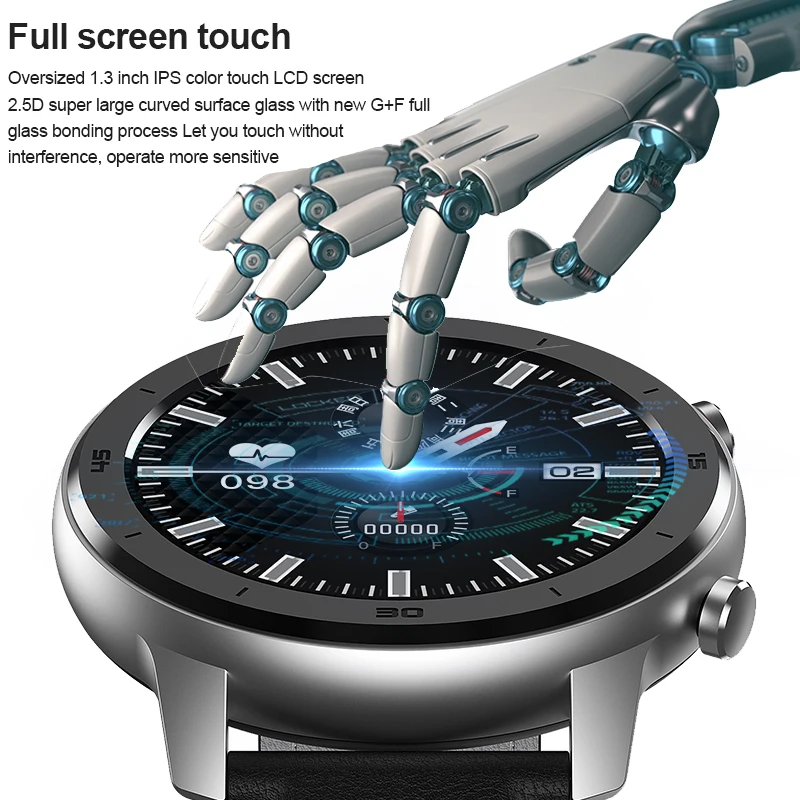 Reloj inteligente LIGE Waterproof Smart Watch Men Heart Rate Blood Pressure Monitor Full Touch Screen Music control Smartwatch