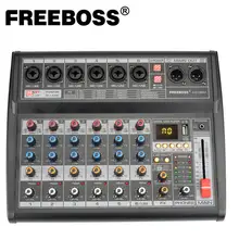 Freeboss-Consola de mezcla de tarjetas de sonido, AG-06M, 48V, Phantom Power 16, mezclador de Audio digital con función de grabación USB, 6 CANALES