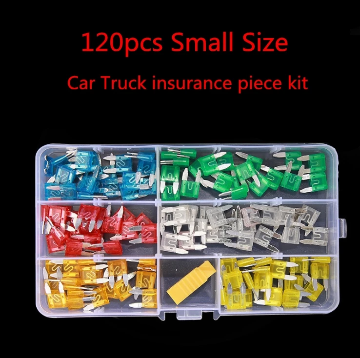 

120Pcs Small Size Mini Blade Fuse Assortment Set Auto Car Truck DG 5 10 15 20 25 30A Fuse Box Kit