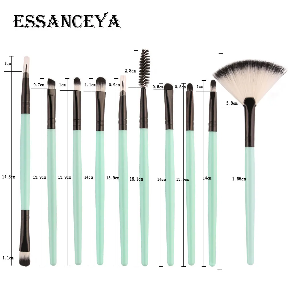 ESSANCEYA Pro 6-18Pcs Cosmetic Makeup Brushes Foundation Eye shadow Eyeliner Fan Make-Up Multipurpose Eye Brushes Cosmetic Tool