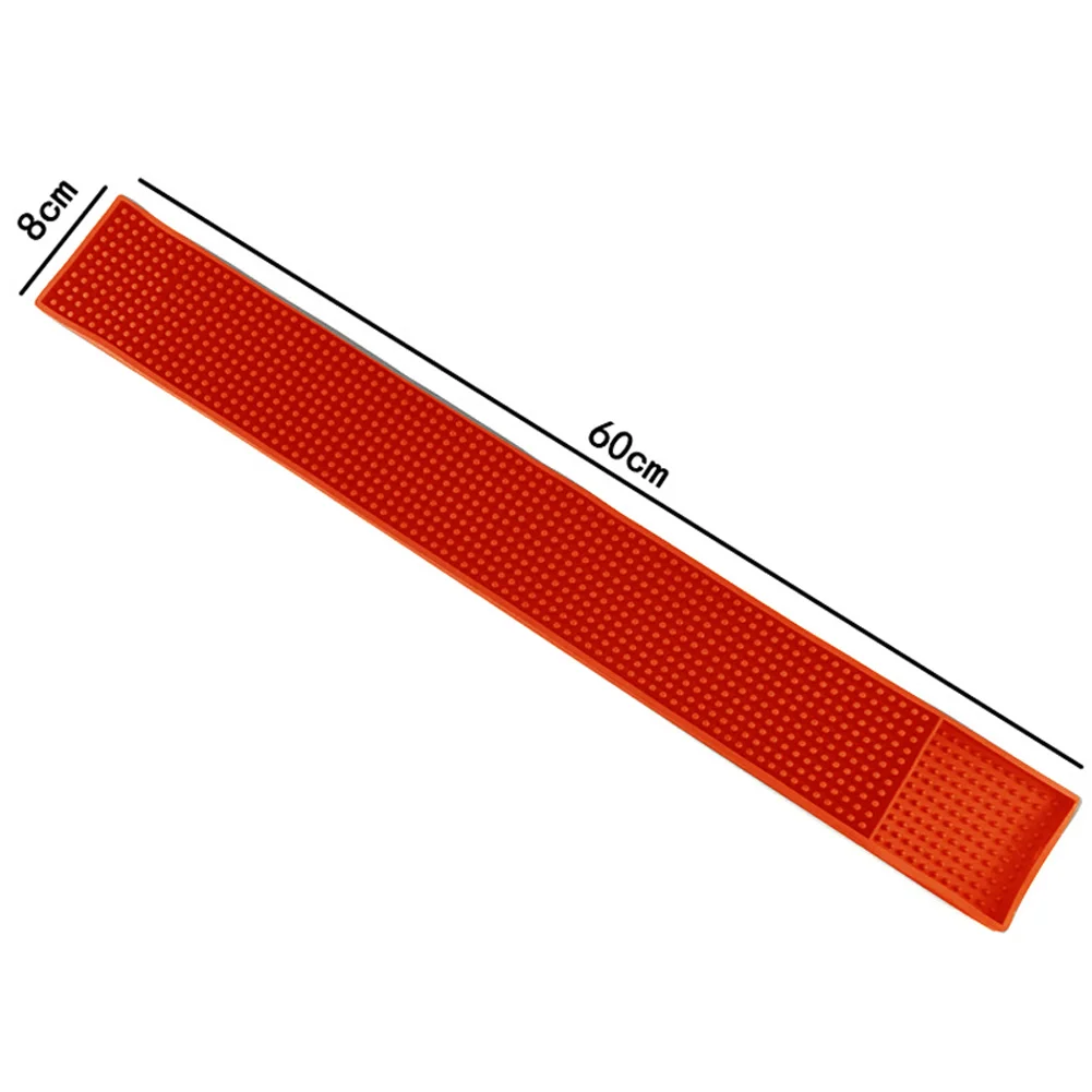 Нескользящий Резиновый коврик для бара, стеклянный поддон для пивных напитков, бар, сервисный коврик(бесплатный подарок - Цвет: red 8cmx60cm