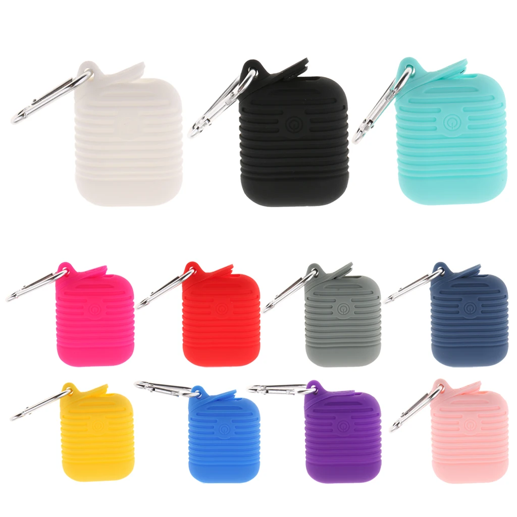 Mini Soft Silicone Case For Shockproof Cover For Apple Earphone Cases Ultra Thin Protector Case with Keychain