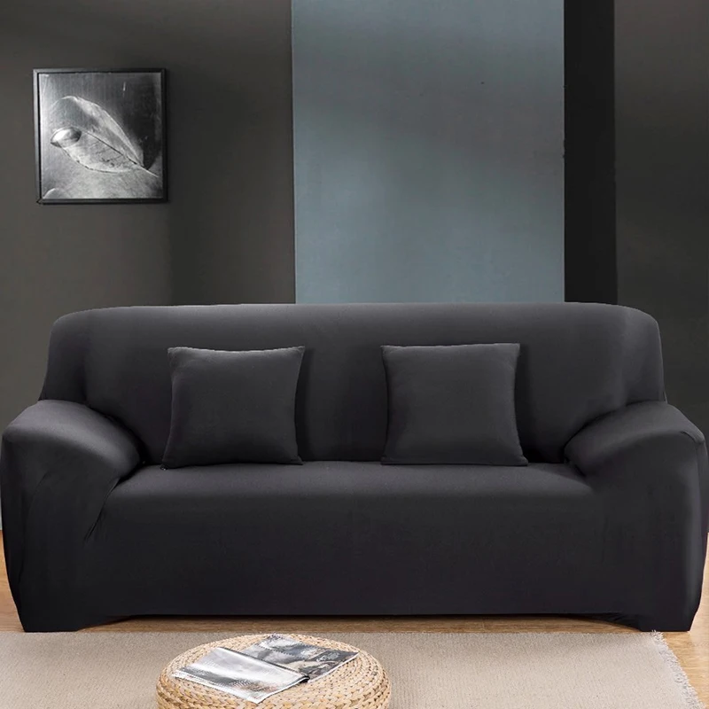 Напечатанный дешевый диван-чехол, растягивающиеся диванные чехлы, покрытие для дивана, любовь-сиденье софа кровать, покрытие, анти-Домашние животные, обивка, все основные диванные полотенца - Цвет: Black