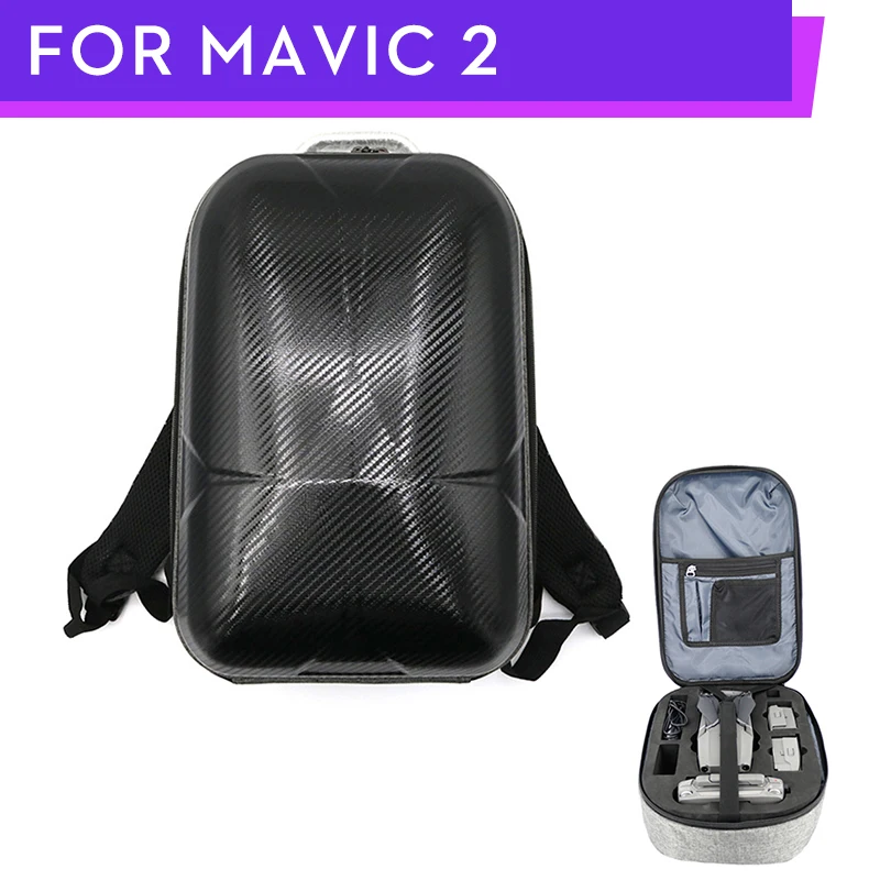 For DJI mavic 2 Hardshell Portable Carrying Case Backpack Carbon Firber PU Shoulder Storagfor Mavic Pro Zoom Drone Battery | Электроника