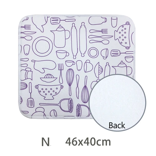 46*40 см Антибактериальный коврик для сушки посуды из микрофибры большой размер коврик для сушки посуды/держатель для кухонной посуды подушка коврик коврики - Цвет: Фиолетовый