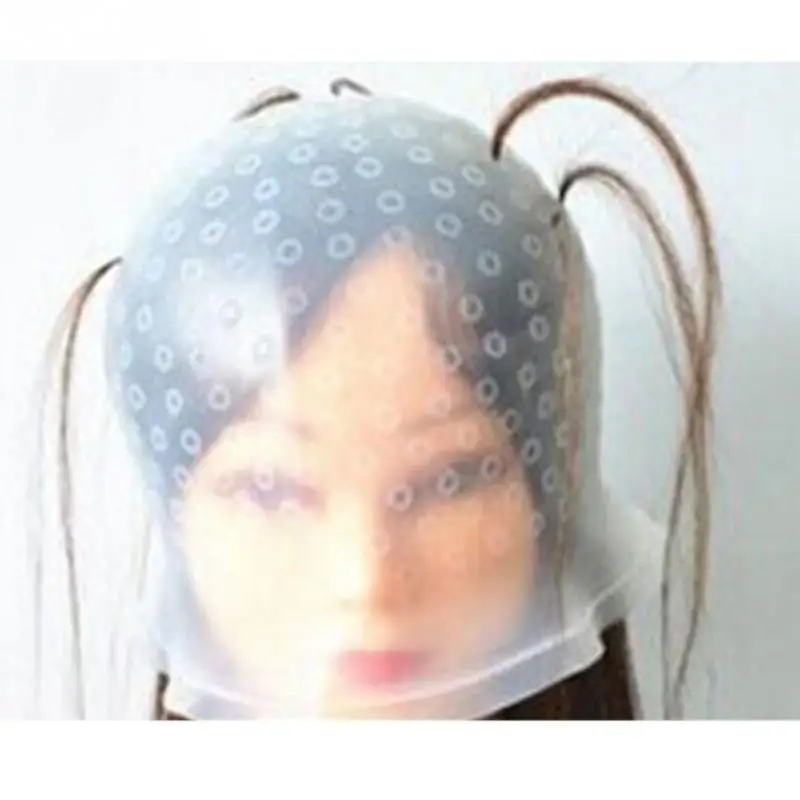 

Hair Colouring Highlighting Cap Silicone Professional Reusable Hair Colouring Highlighting Dye Cap Frosting Tipping with needle