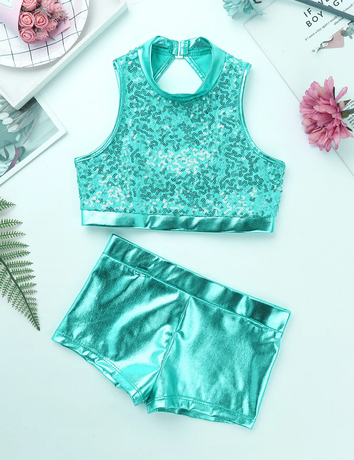 Sequins Kids Girls Jazz Dance Costumes Ballet Gymnastics Leotard Shorts Set for Birthday Gift Ballet Class Performance Clothes Sequins Kids Girls Jazz Dance Costumes Ballet Gymnastics Leotard Shorts Set for Birthday Gift Ballet Class Performance Clothes