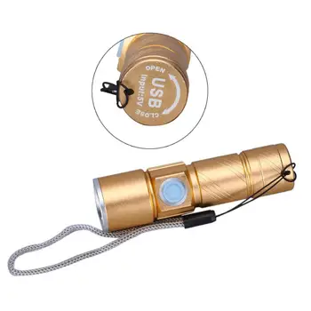 

Waterproof Handy Aluminum Alloy Mini LED Flashlight Torch USB Rechargable