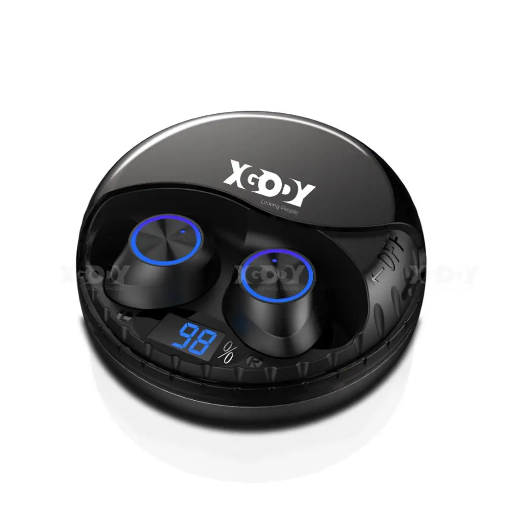 

XGODY TWS 9S Wireless Earphones Bluetooth 5.0 Noise Cancelling Earbuds bluetooth earphone With Charging Box 40H Play Time