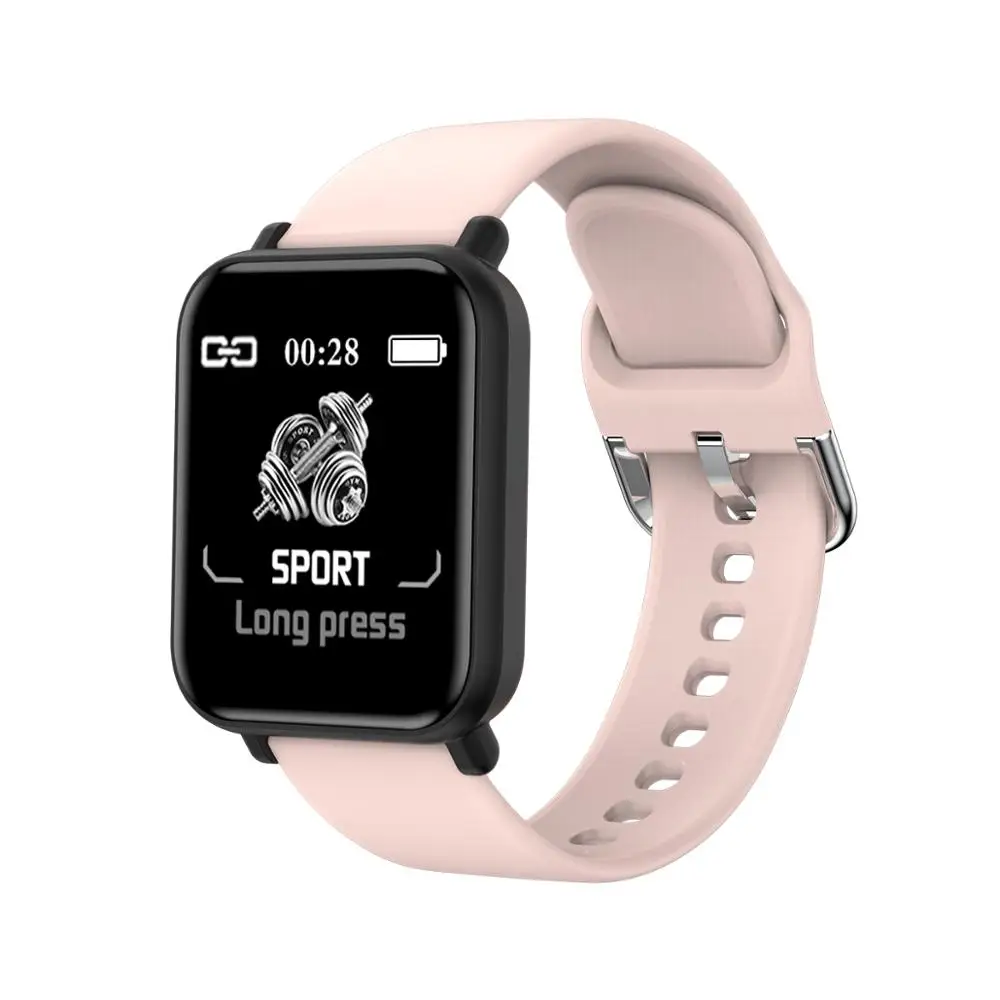 Женские умные часы с монитором сердечного ритма, умные часы для мужчин и женщин, умные часы для iphone huawei pk IWO 8 IWO 9 B57, умная повязка для фитнеса - Цвет: R16 Pink Color