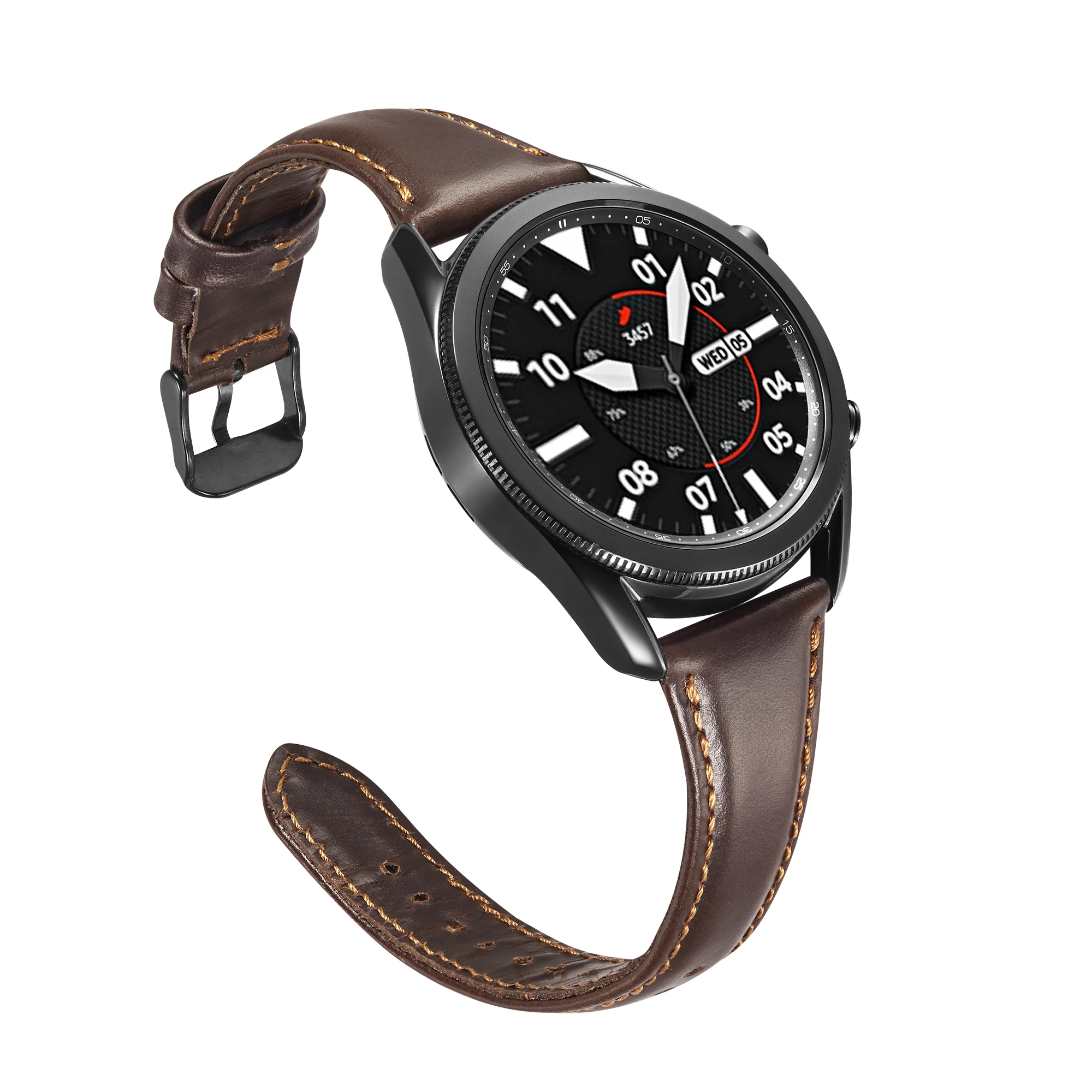 Genuine Leather Strap for Galaxy Watch 3 45mm Classic Leather Band