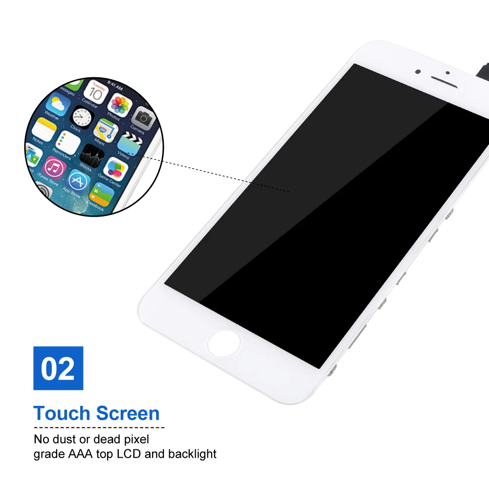 Качество AAA, ЖК-дисплей для iPhone 6, 7, сенсорный экран, замена дигитайзера, сборка для iPhone 6S, 7, 8, ЖК-экран, без битых пикселей