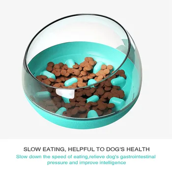 

Blue Pet Dog Bowls Healthy Puzzle Slow Food Bowl Solid and Durable Tumbler Slow Feeder for Small Large Dogs Cats Pet Supplies