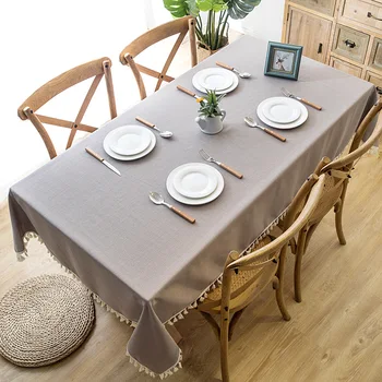 

Withme Linen Tablecloth on the Table for Kitchen Table Square Tablecloth for Dining Cook Table Cover Gray Red Green Tablecloths