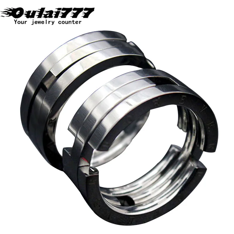 

Oulai777 ring men stainless steel lord of the black rings adjustable stackable rings for men silver color punk vintage jewelry