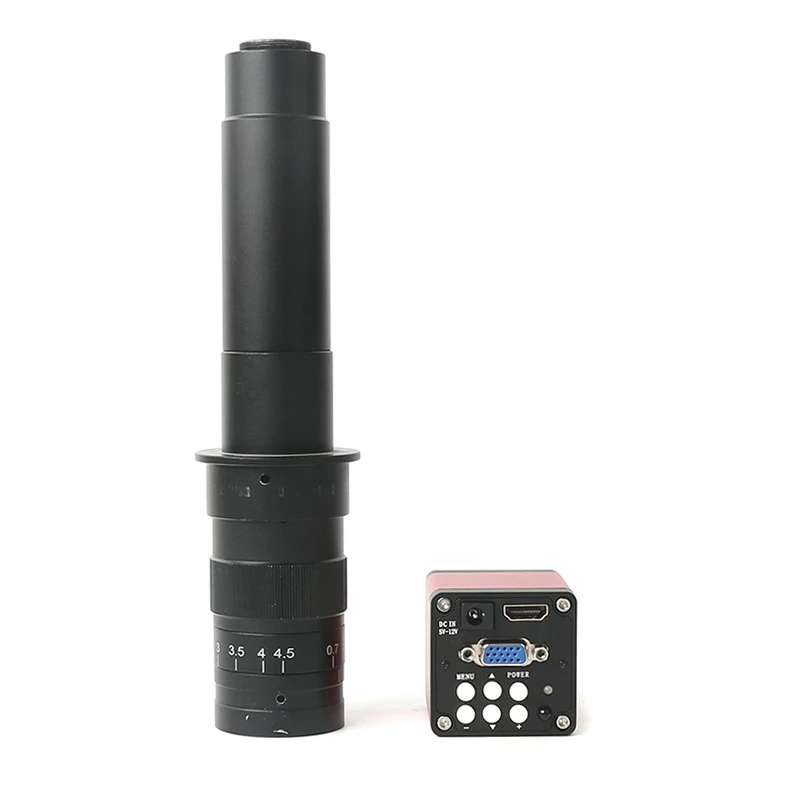 720P 14MP промышленный видео микроскоп камера HDMI VGA ИК пульт дистанционного управления с увеличением C-mount 100X 180X 300X объектив для пайка ПХД - Цвет: with 300x lens