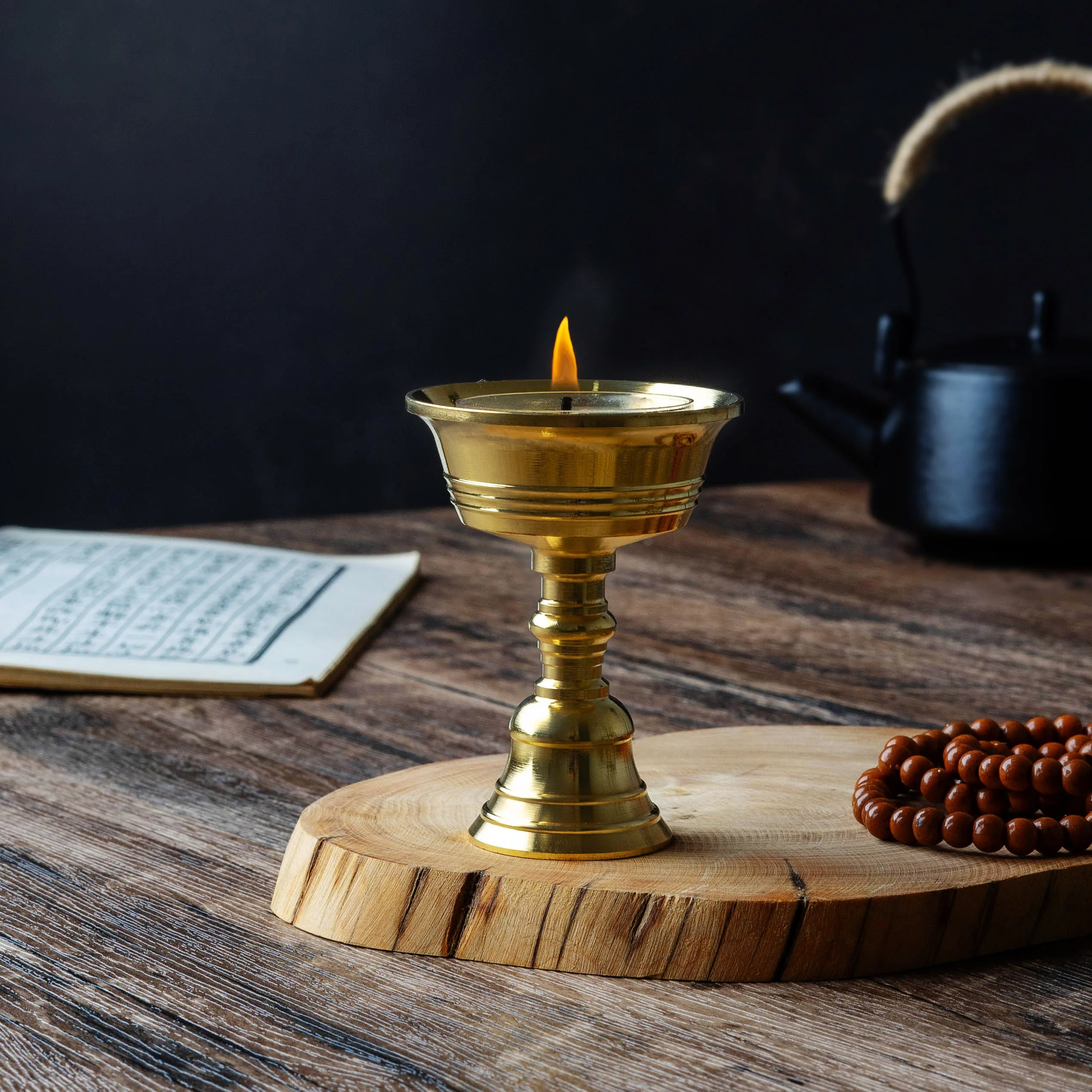 Thickened copper ghee Lamp holder,Candle holder,Tibetan Brass Butter