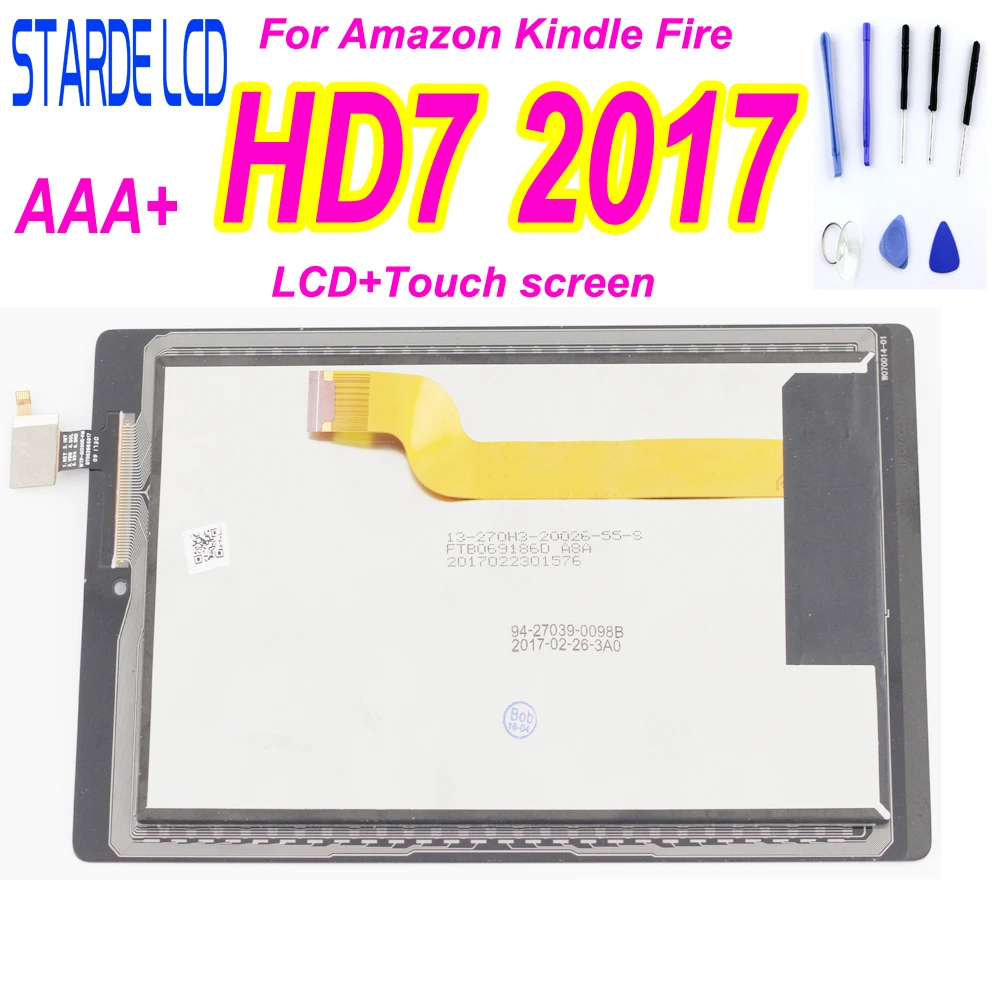 

ЖК-дисплей Starde для Amazon Kindle Fire 7th HD 7 2017 HD7, ЖК-дисплей, сенсорный экран, дигитайзер, стекло в сборе, запасные части