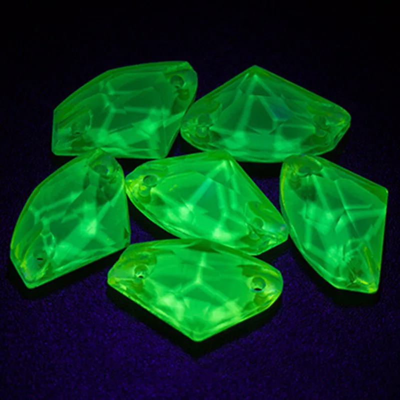 Olivine AAAAA, Светящееся Стекло(K9), кристалл 9*14 мм, 5 цветов, топор, пришитые стразы, Блестящий Бриллиант, ювелирное изделие, светится в темноте, украшения - Цвет: Olivine