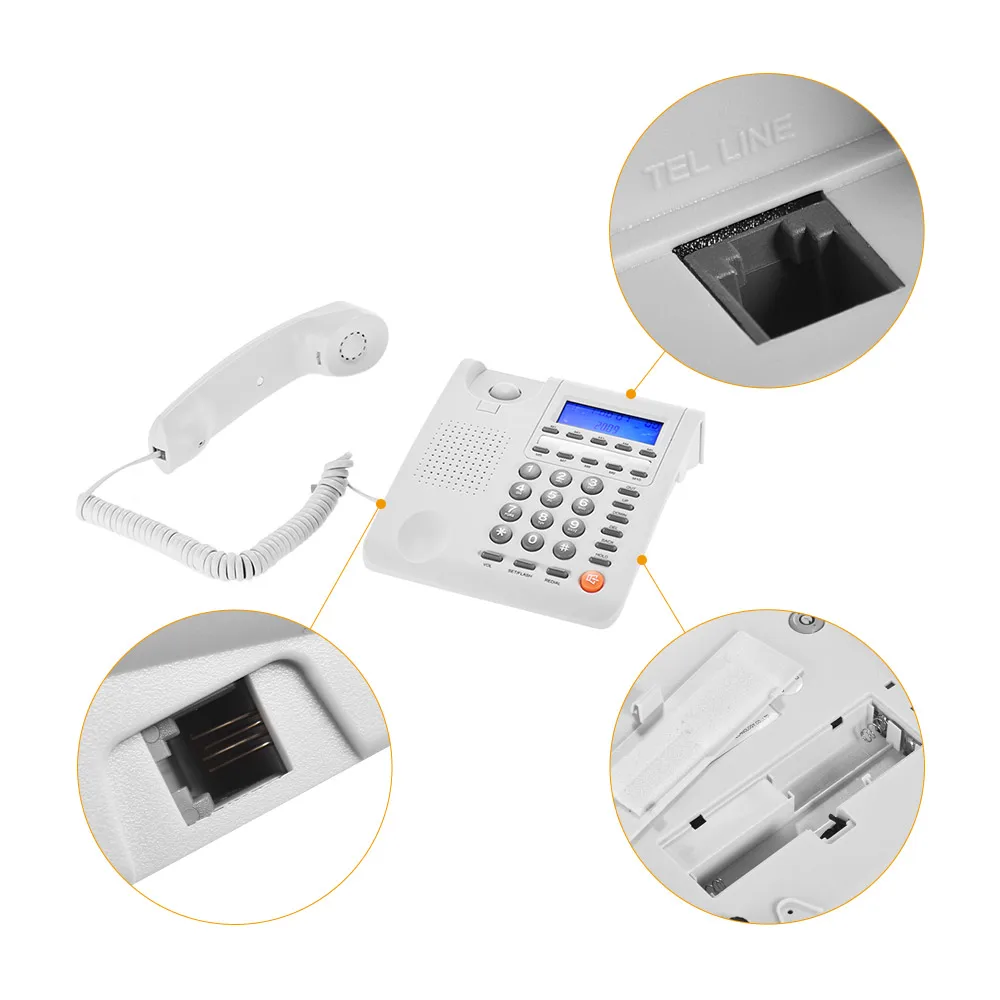 Настольный проводной телефон с фиксированным ЖК дисплеем для дома колл центра
