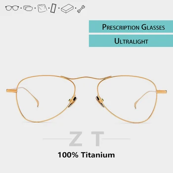 

glasses prescription men pilot pure titanium oversized clear gold eyeglass designer brand women myopia tag eyewear