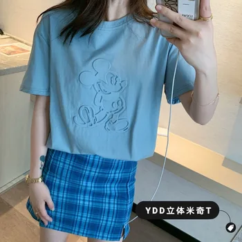 

Summer Round Collar 3d Cartoon Style Loose Short-sleeved T-shirt Women's Top 2020