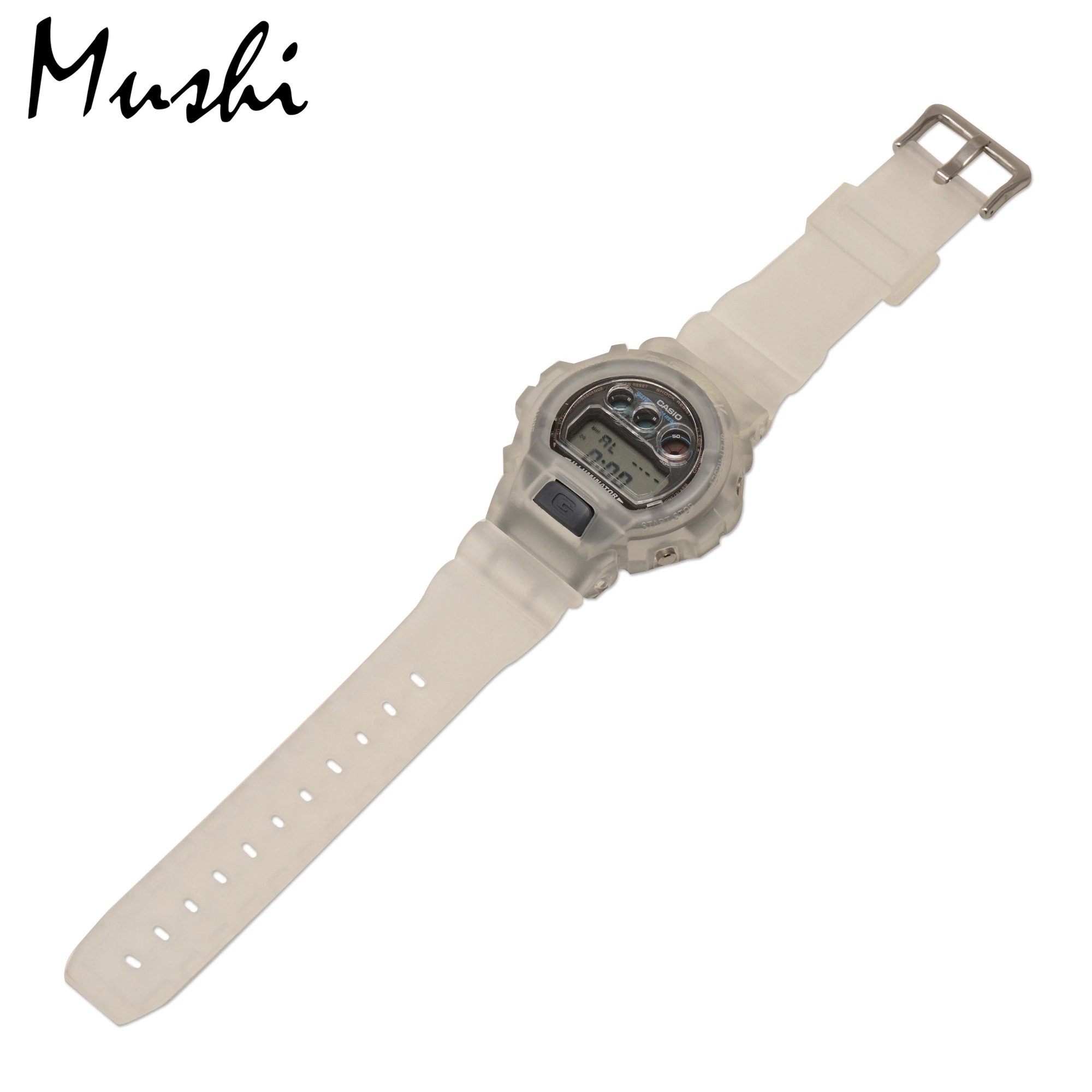 Mushi резина для Casio DW 6900 черный прозрачный синий желтый красный зеленый фиолетовый ремешок с пряжкой чехол для часов с инструментом