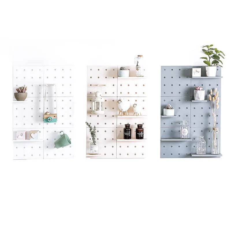 

Wonderlife Plastic Peg Board Wall-Mounted Rack Living Room Kitchen Bedroom Bathroom Storage Shelf Organizer For Sundries