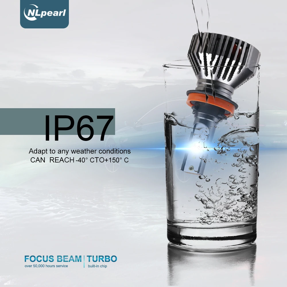 NLpearl 2x60 Вт 12000LM Светодиодная лампа в головную фару H8 H11 светодиодные лампы H4 Led H7 H1 H3 H9 9005 HB3 9006 HB4 с Lumileds чипы ZES 6500K