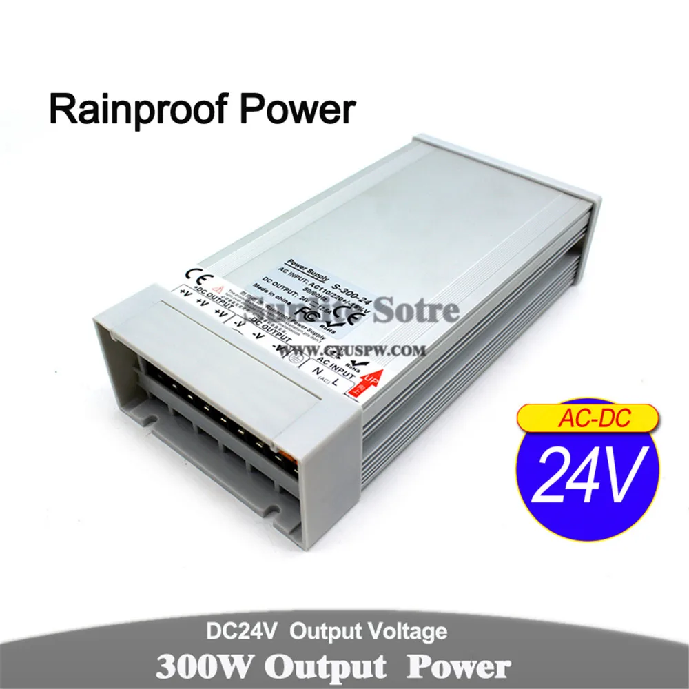 Водонепроницаемый DC12V 24V DC5V 300W 350W трансформаторы переменного тока в постоянный ток 5v 12v 24v блок питания для работы вне помещений для светодиодной ленты USB свет лампы