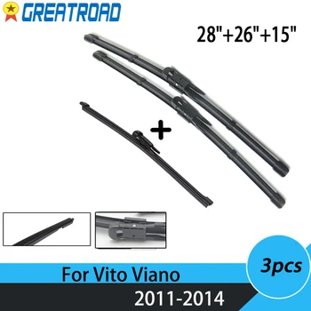 

Wiper Front Rear Wiper Blades Set For Mercedes-Benz Vito Viano W639 2011 2012 2013 2014 Windshield Windscreen 28"26"15"