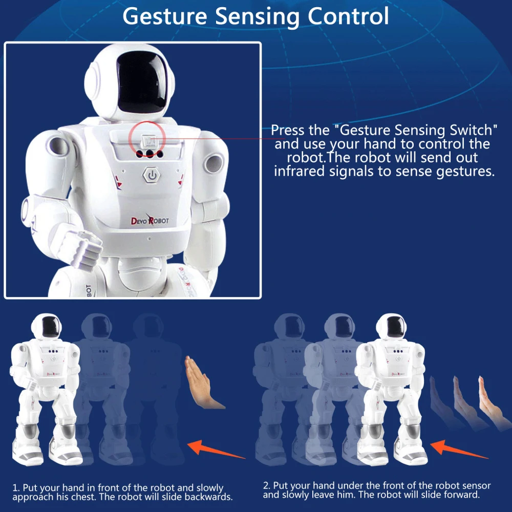 Intelligent Infrared Remote Control Induction Robot Programming One Click Demo Walk Glide Switch Dancing Puzzle Education RC Toy 5
