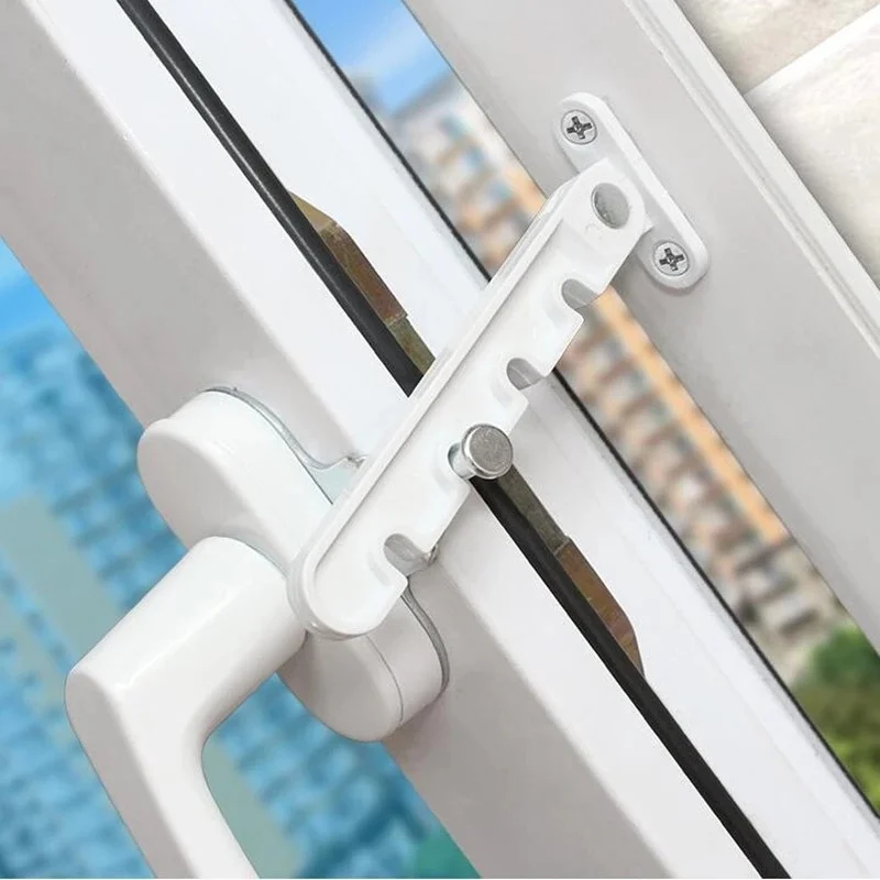 Window Restrictor Adjustable Window Limiter Latch Casement Position Locator Wind Brace Sash Door Blocking Latches Stopper Safety Child Protecter