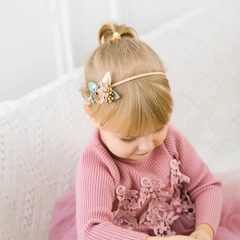 

Kids Headwear Baby Girl Kawaii Accessories Elastic Nands For Girls Children's Turban Flower Hair Scrunchie Girl For Babies