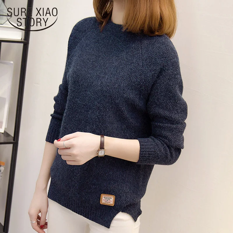 2021 Autumn Winter Long Sleeve Pull Femme Female Solid Sweater Casual Knitted Women Sweaters and Pullovers 5225 90 | Женская одежда