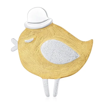 연꽃 재미있는 진짜 925 스털링 실버, 천연 수제 파인 주얼리, 사랑스러운 신사 버드 디자인 브로치, 여성용 핀 브로치