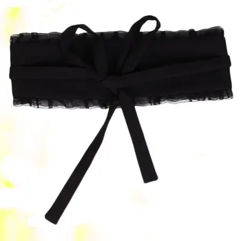 

Fashion Lace Waist Belt Short Skirts Type Belt Wide Waist Belt Elastic Belt Black