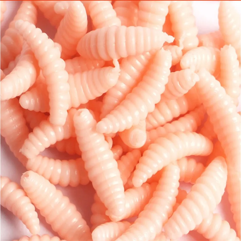 Рыболовные приманки запах мягкая Акция 50 шт 2 см 0,3 г Maggot рыбальская приманка-личинка крючки черви Светящиеся креветки