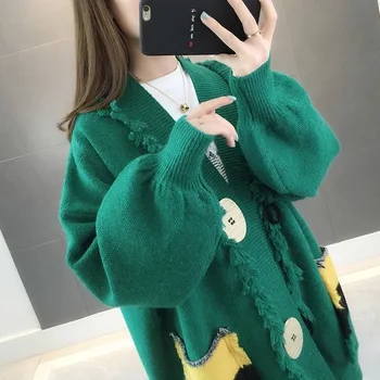 

Fashion Tassel Long Cardigan Women Korean Knitwear Oversized Knitted Sweater 2019 Autumn Winter Thick Warm Casual Jacket Coat